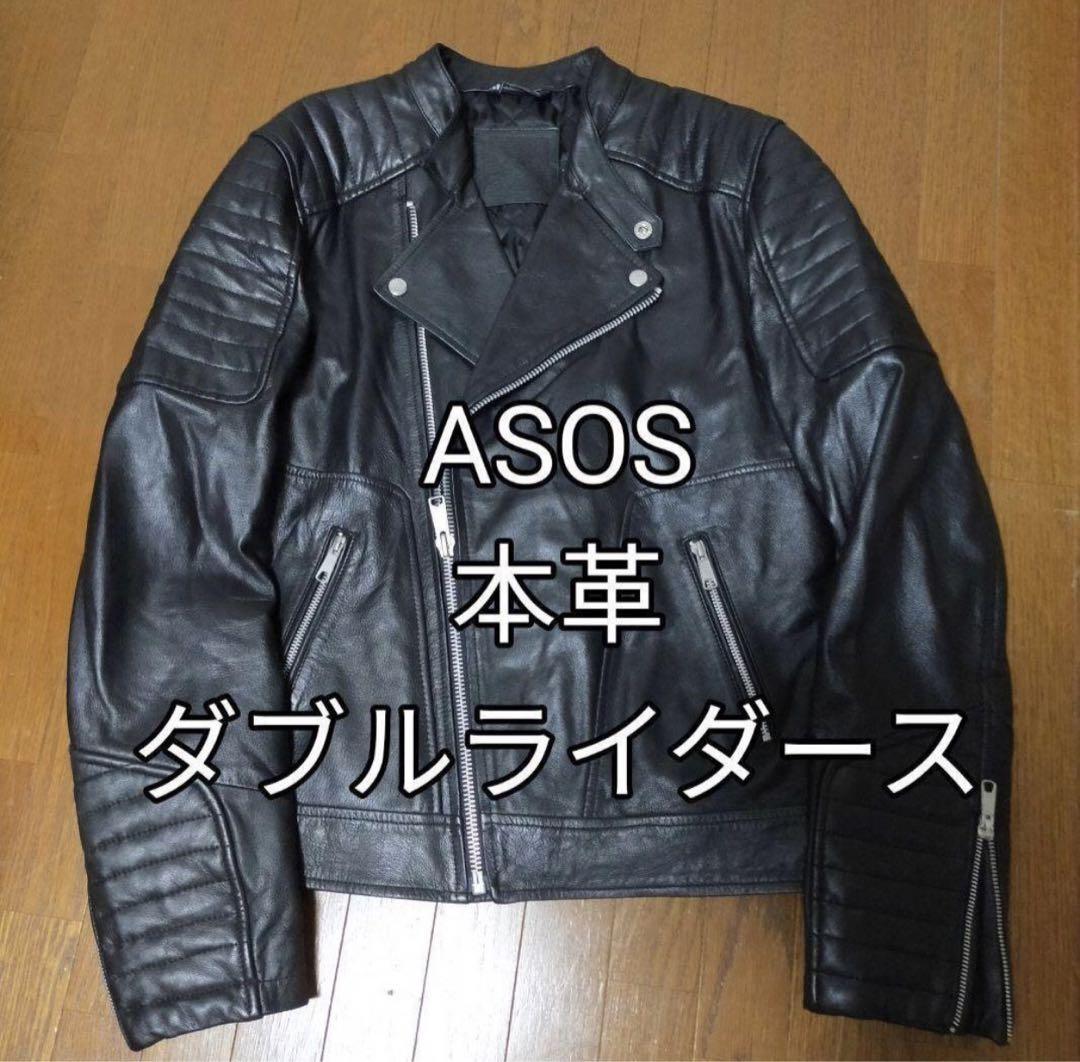 ASOS  本革　ダブルライダース　バイカー　ライダー　ハーレー　チョッパー