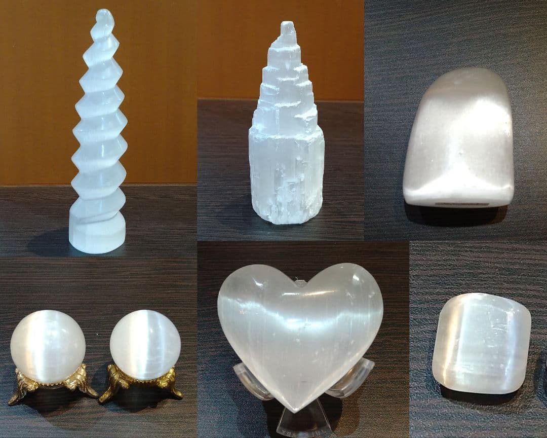 商品の説明必読！∞ 聖母マリアの石♪精神の強力浄化！セレナイト７点セット ∞