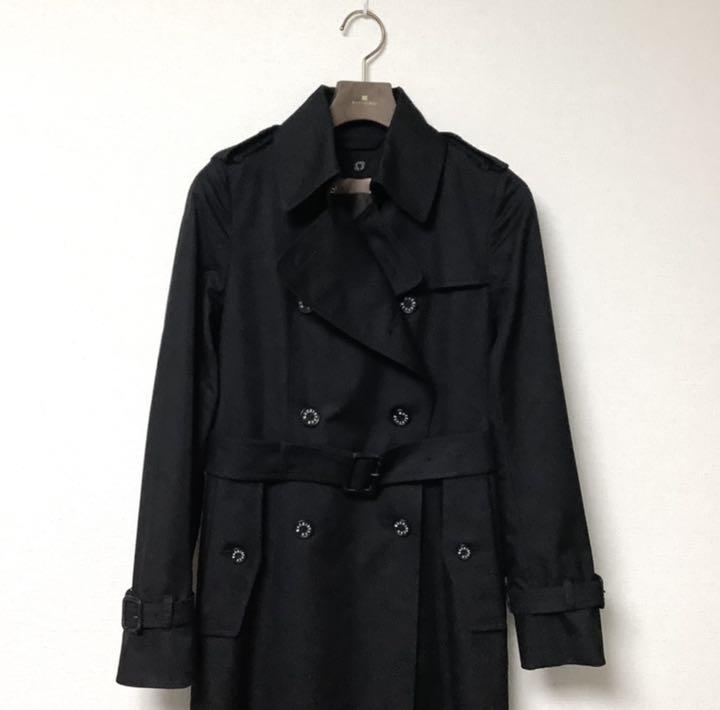いので 美品 ブラック 黒 36 T8FdG-m70872952237 マッキントッシュ レディース トレンチコート がよくシワ