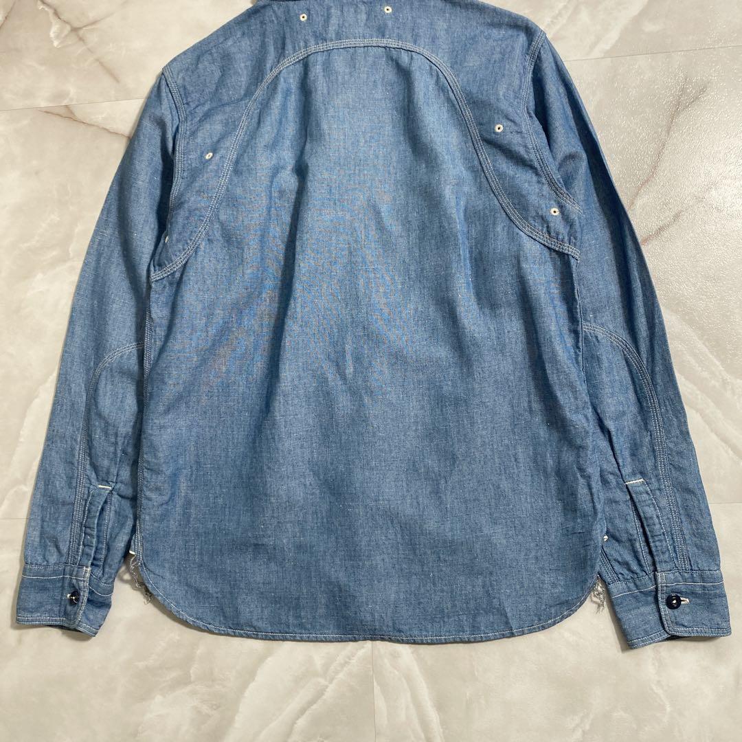 A17239 フェローズ 20〜40s復刻 コットンリネンワークシャツ 15
