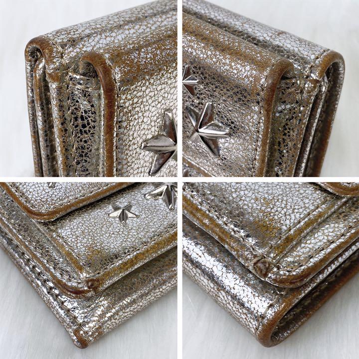 最新作安い ジミーチュウ シルバー 銀色 スタースタッズ BNKkr-m70876530281 JIMMY CHOO 三つ折り財布 格安正規店