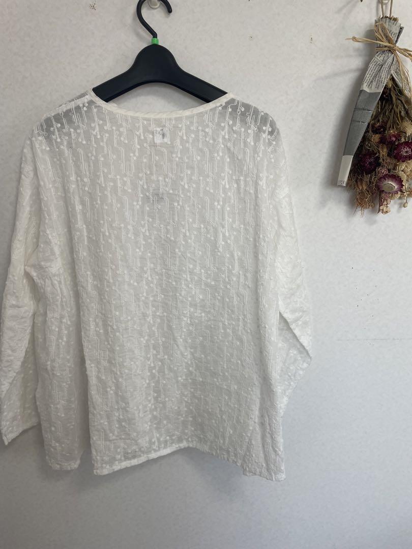 メゾンドソイル 刺繍ブラウス ホワイト