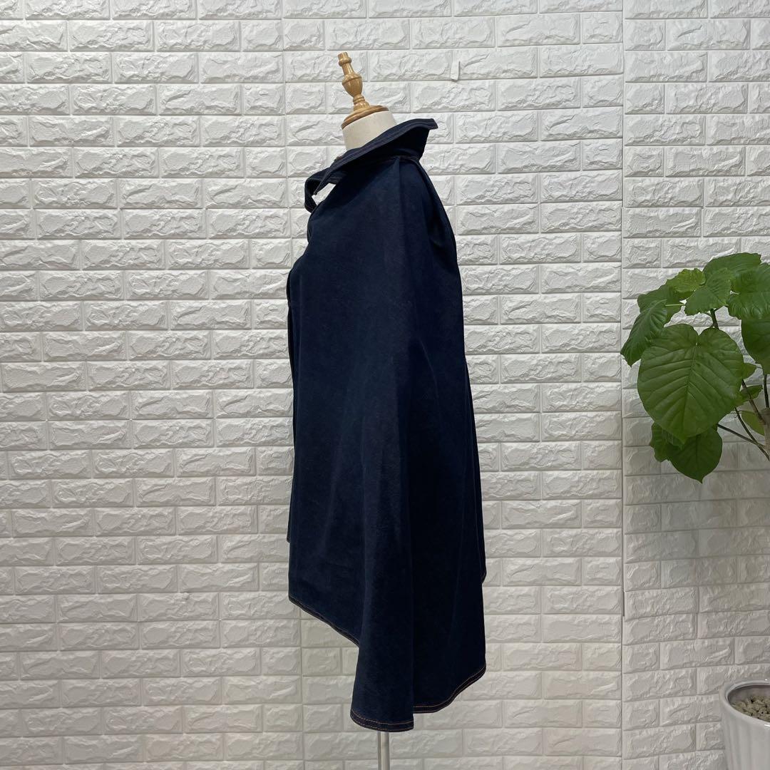 新品タグ付き　タカヒロキクチ　デニム　ポンチョ　ユニセックス　大きめ　Ｆ