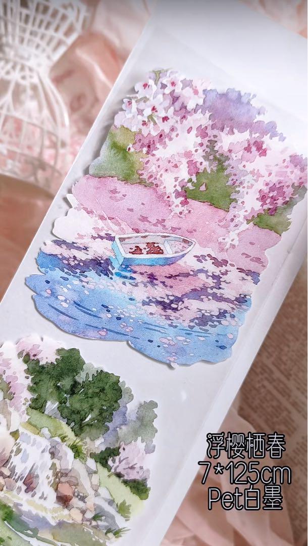 8189】海外 マステ 5m/巻売り PETマスキングテープ 桜 - メルカリ