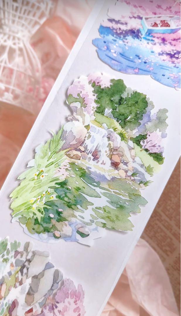 海外マステ＊新品未使用 巻売り12点 8258】海外 マステ 5.34m/巻売り 貝殻光マスキングテープ 人物系