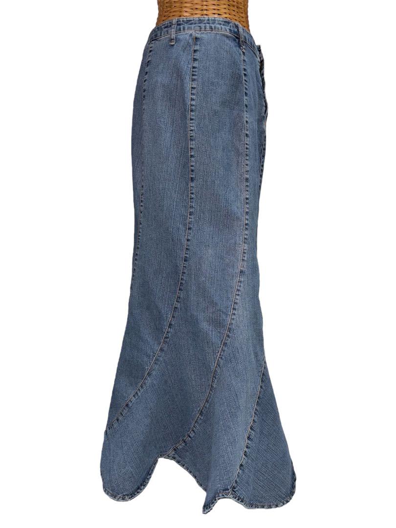 スカート denim maxi twist snail design skirt euro