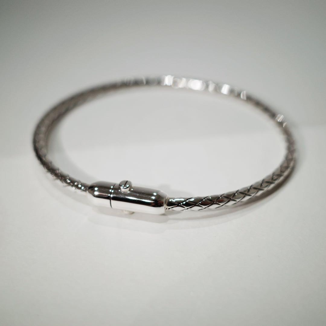 【中古】 BOTTEGA 新作】 VENETA シルバー ブレスレット イントレチャート アクセサリー