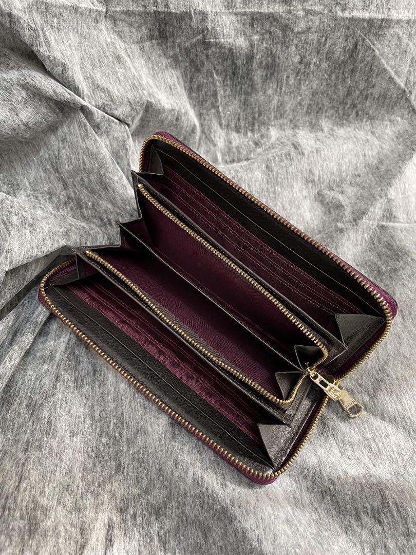 russet ラシット レザーモノグラム長財布　ラウンドファスナー　牛革