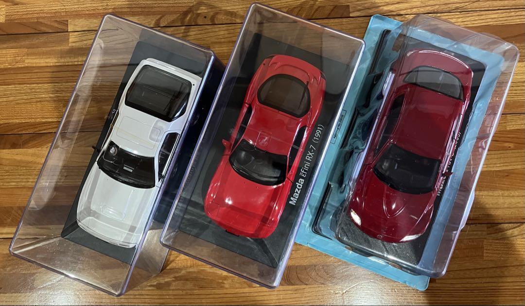 クリスマスツリー特価！ 1/24 国産名車コレクション RX-7 FC白、FD赤、RX-8赤 3台 ミニカー