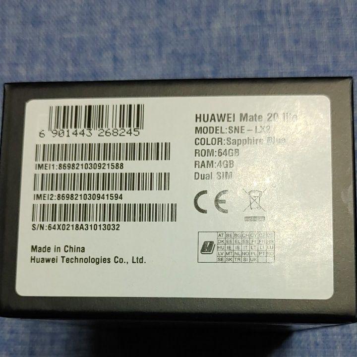☆HUAWEI Mate 20 lite サファイアブルー 64 GB 美品☆