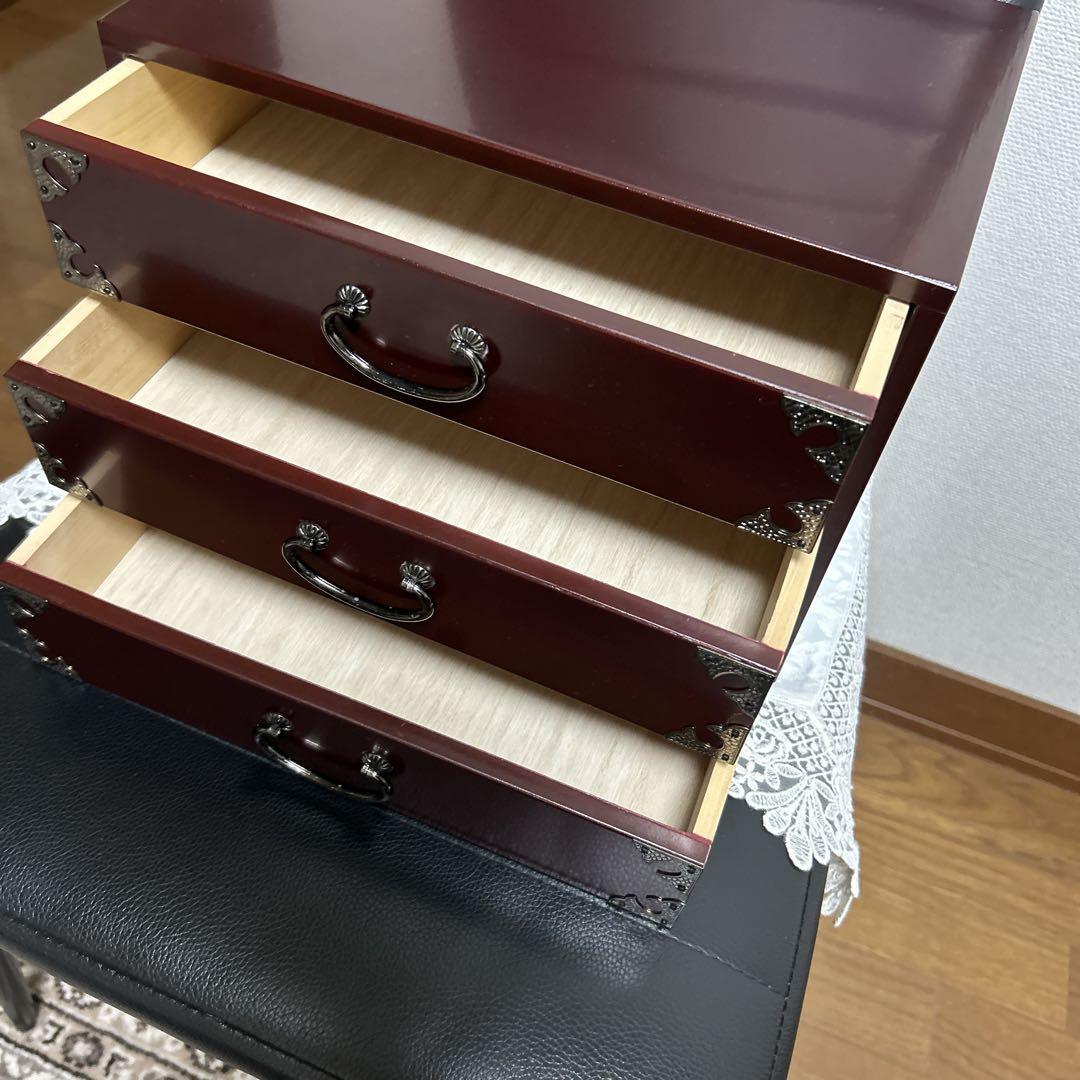 未使用】仙台タンス 引き出し 漆塗 木製 収納 昭和レトロ