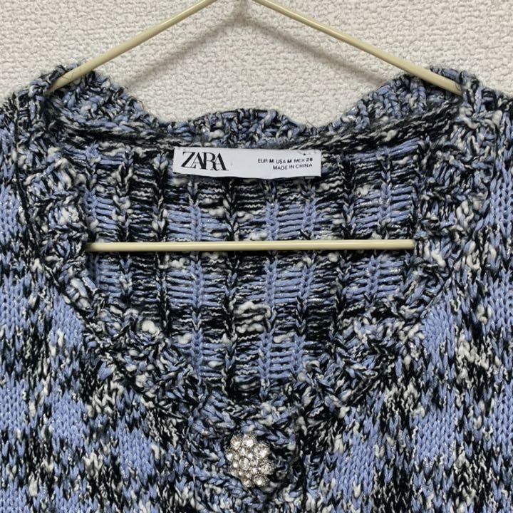 限定商品 スウェード チェック カーディガン 高見え 1zsSV-m70905361661 ZARA ザラ ブルー 最安値人気