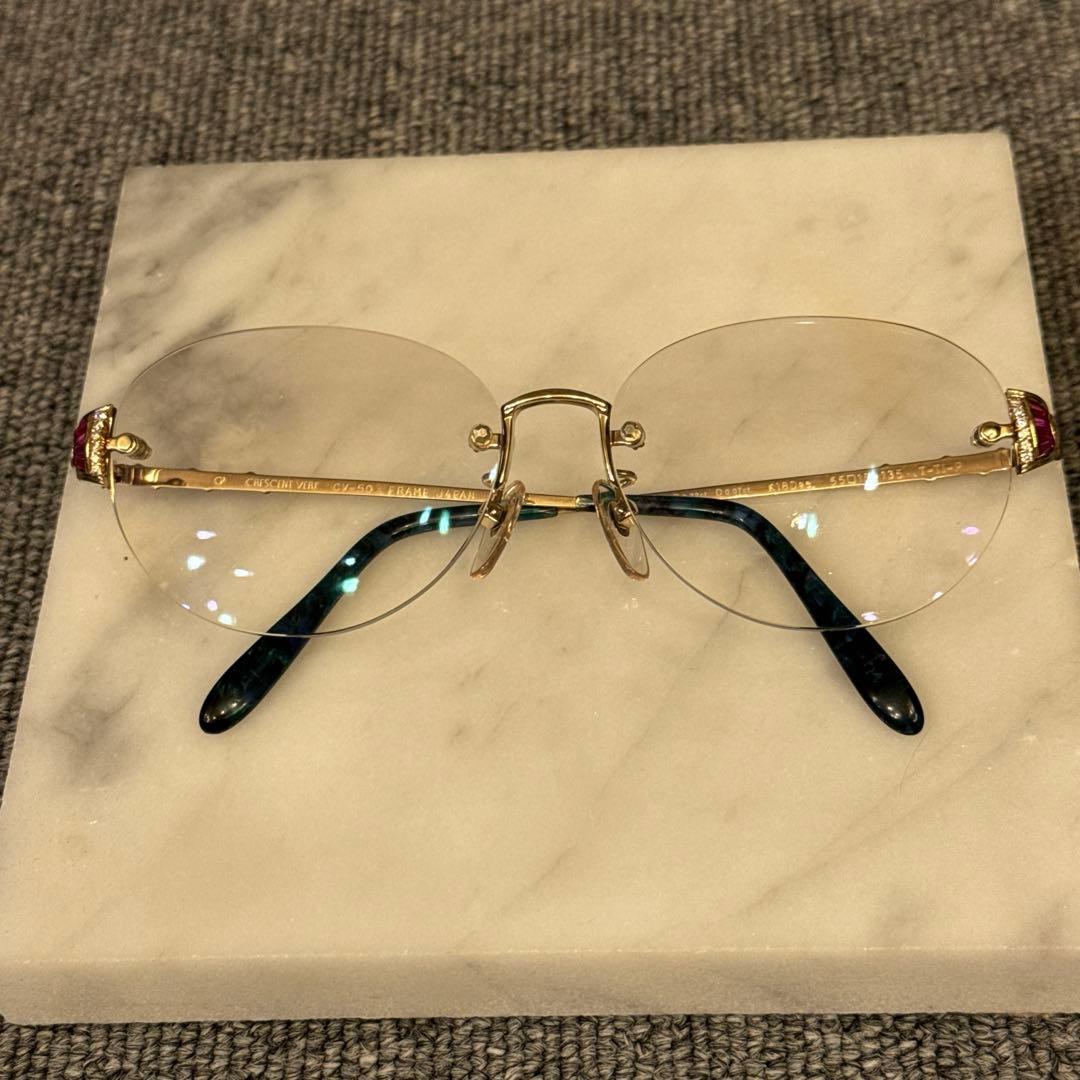 クレサンベール メガネ 金 ダイヤ ルビー