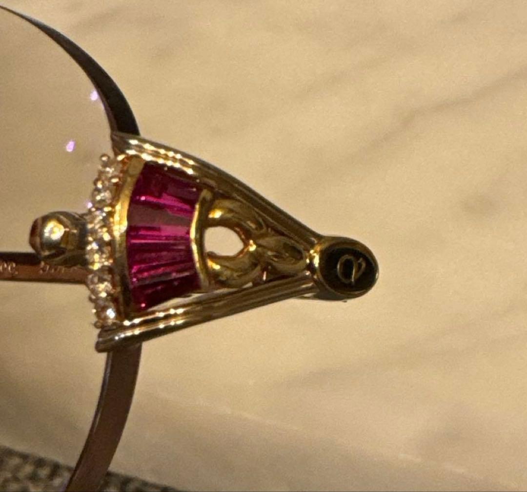 クレサンベール メガネ 金 ダイヤ ルビー