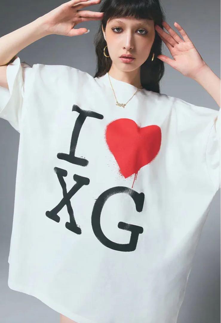 トップス X-girl I LOVE XG BIG TEE DRESS WHITE