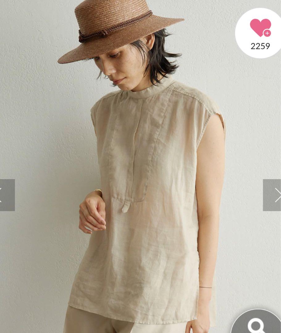 Whim Gazette ラミーフレンチシャツベージュ