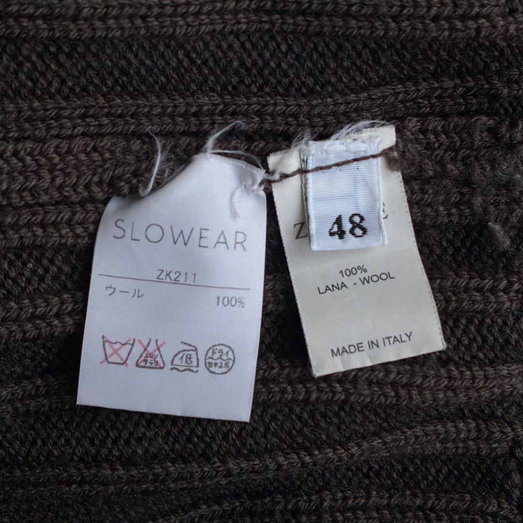 ZANONE リブ編み クルーネック ニットセーター ミドルゲージ ブラウン系 ZANONE リブ編み クルーネック ニットセーター ミドルゲージ ブラウン系