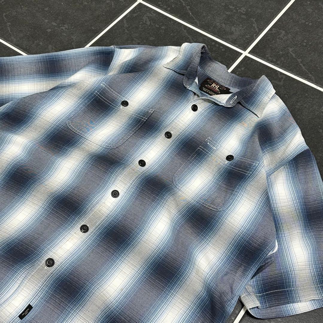 90s RRL【三つ星 開襟 オンブレ シャドーチェック 】 90s RRL【三つ星 開襟 オンブレ シャドーチェック 】