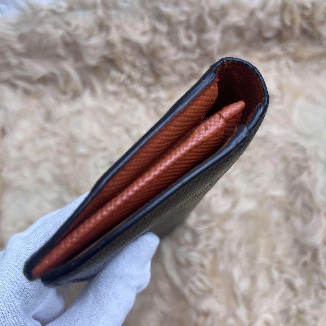 PRADA✨長財布　ミニ三角ロゴ　サファイアーノ　バイカラー　メンズ