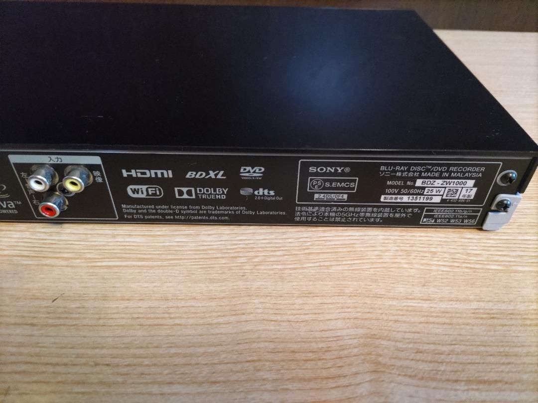 BDZ-ZW1000 SONY ブルーレイレコーダー B-CASカードリモコン付 BDZ-ZW1000/BDZ-ZW500 | ブルーレイディスクレコーダー | ソニー