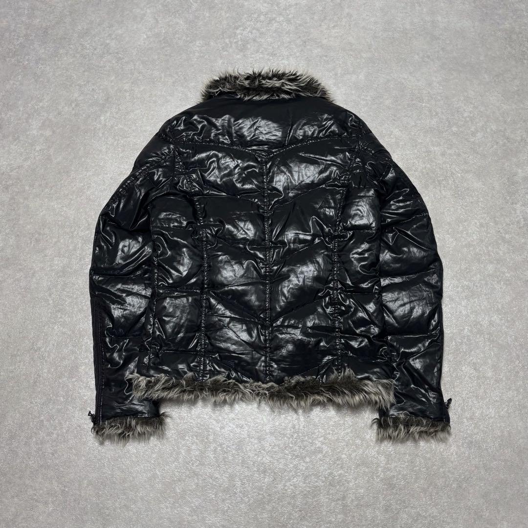 00s archive down jacket check grunge y2k