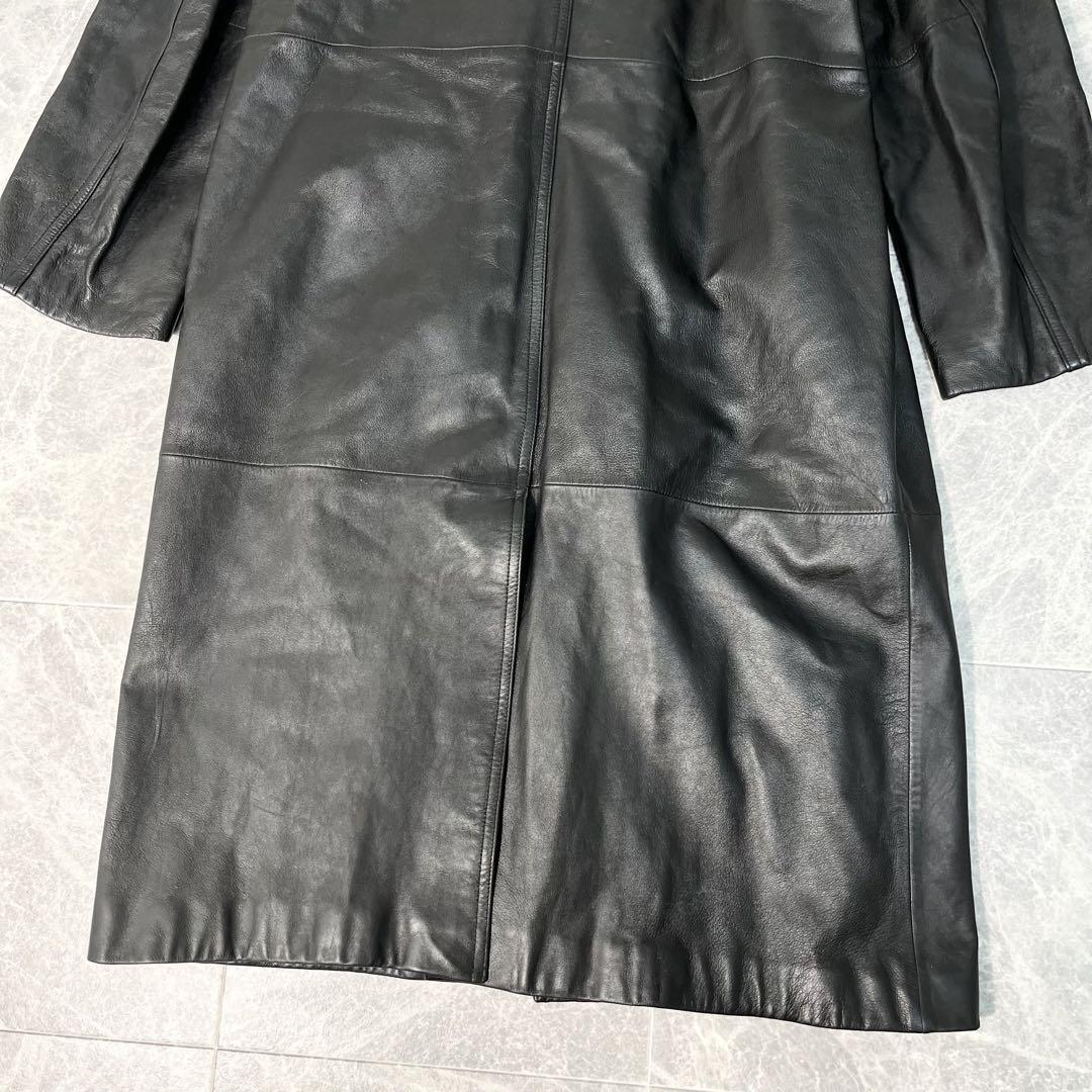 ☆美品☆Ｗind Armor ウィンドアーマー レザーコート ロング丈 羊革 L