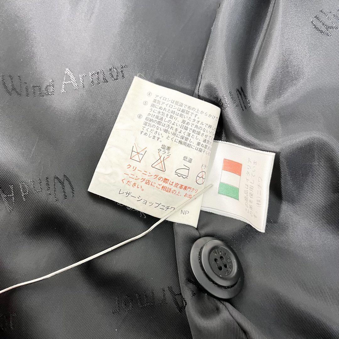 ☆美品☆Ｗind Armor ウィンドアーマー レザーコート ロング丈 羊革 L
