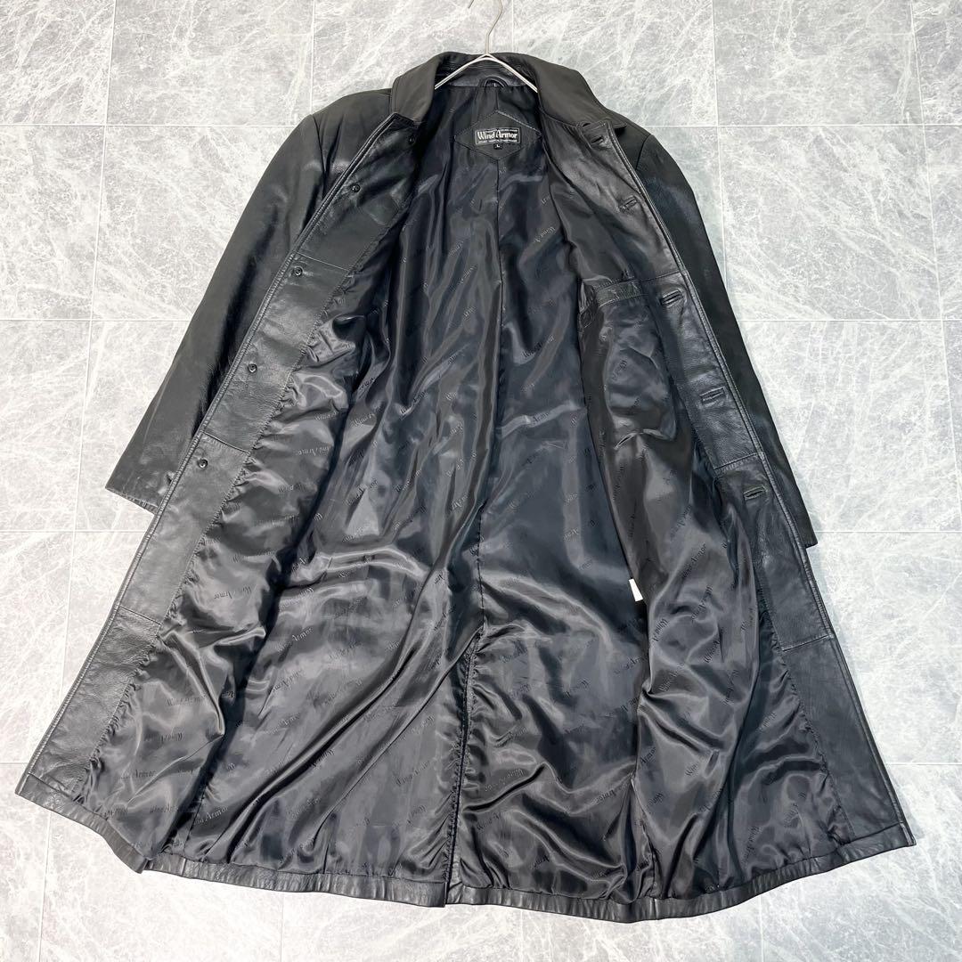 ☆美品☆Ｗind Armor ウィンドアーマー レザーコート ロング丈 羊革 L