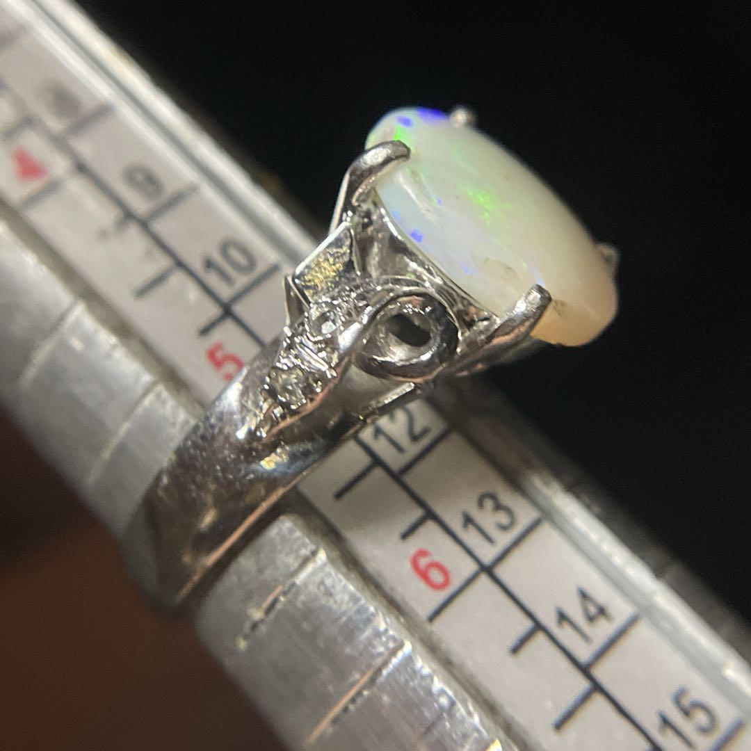 オーストラリアオパール　ヴィンテージ　14K 指輪　リング