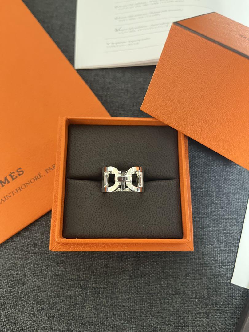 Hermes Ever Chaine D'ancre Ring Silver