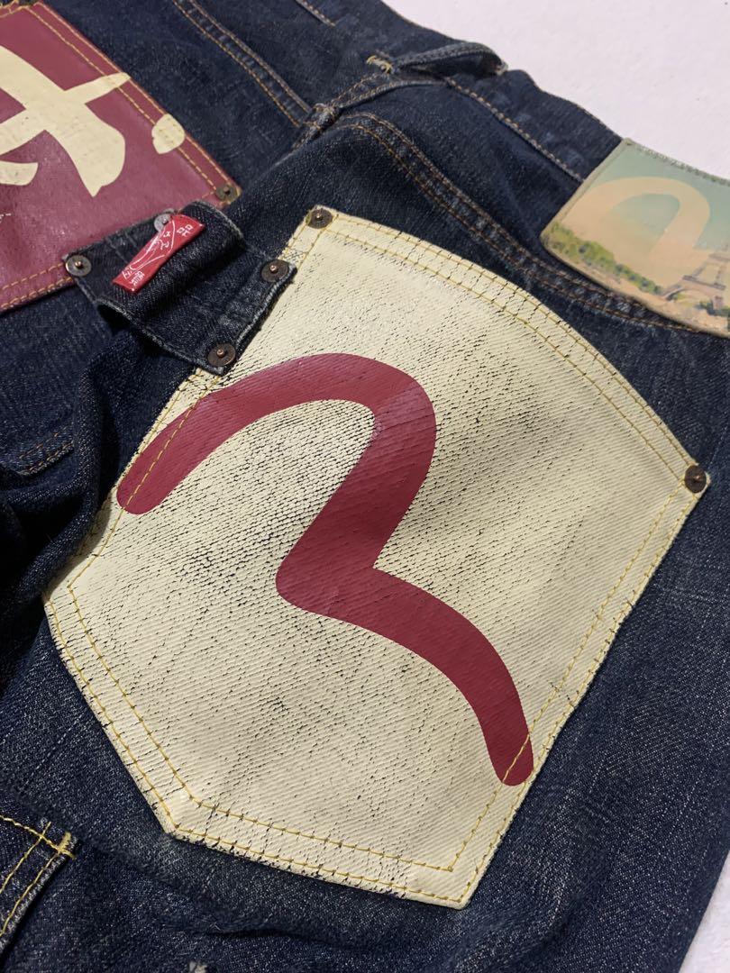 EVISU デニム　メニーポケット　w32 パリ　カモメペイント　travis