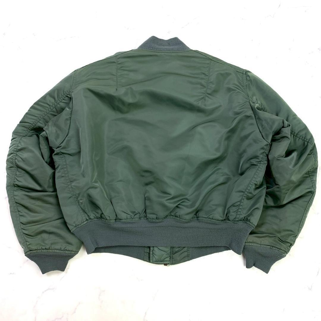 90s USA製 ALPHA MA-1 グランドクルー セージ XL　D047