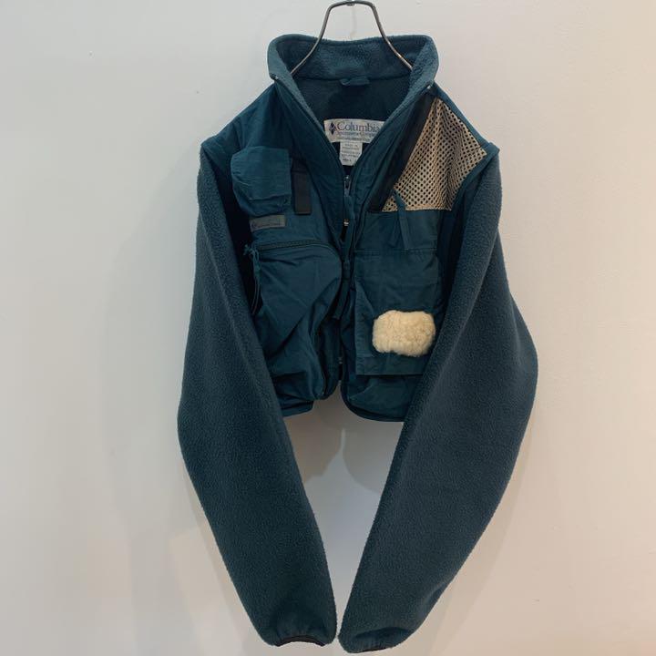 90sコロンビアCOLUMBIA PFG フィッシングベストフリース袖ジャケット 90sコロンビアCOLUMBIA PFG フィッシングベストフリース袖ジャケット