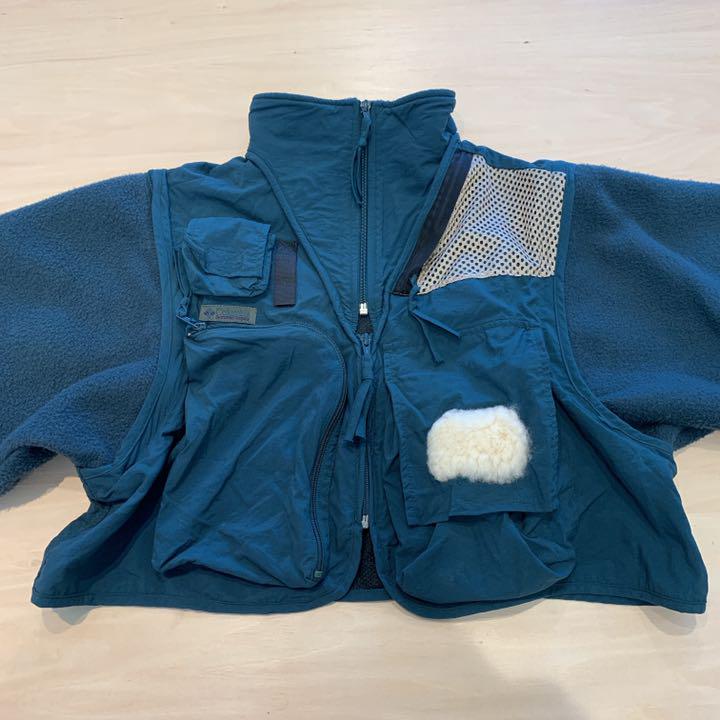 90sコロンビアCOLUMBIA PFG フィッシングベストフリース袖ジャケット 90sコロンビアCOLUMBIA PFG フィッシングベストフリース袖ジャケット