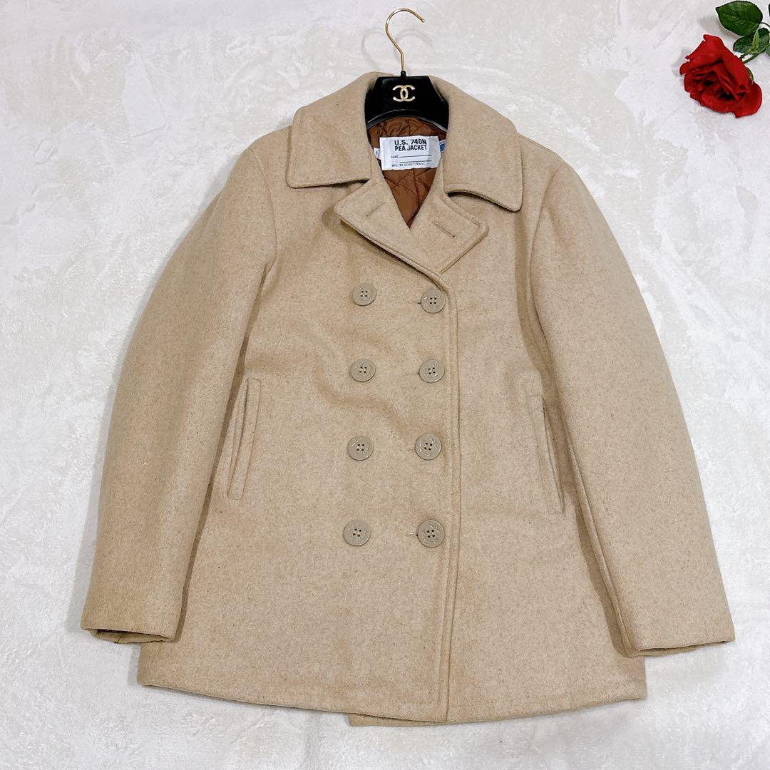極美品✨　schott ショット　ピーコート　ベージュ　40 ウール
