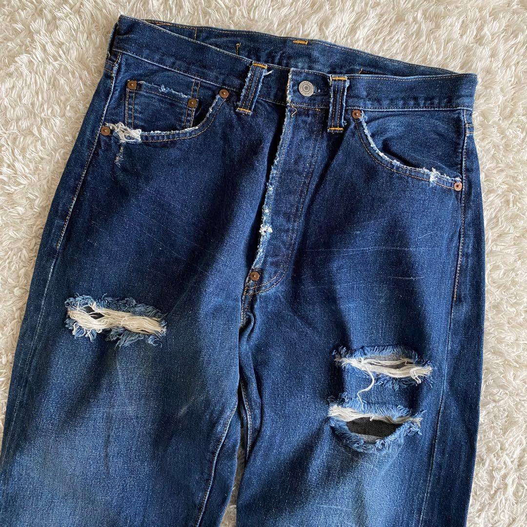 30s復刻/W34 リーバイス 201XX バレンシア工場 片面bigE 尾錠