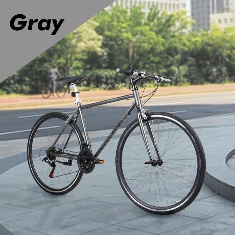 クロスバイク 700c シマノ製21段変速 ライト スタンド付 自転車B2089