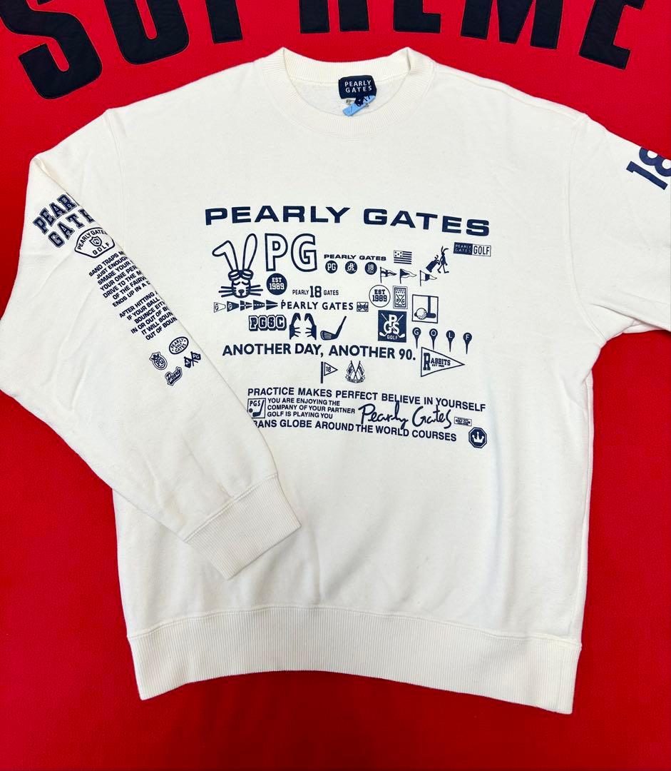 人気色 PEARY GATES パーリーゲイツ トレーナー 白M・PEARLY GATES