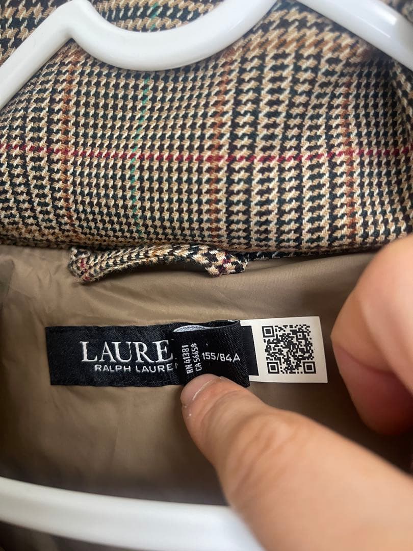 チェック柄ダウンベスト ベルト付き チェック柄ダウンベスト ベルト付き