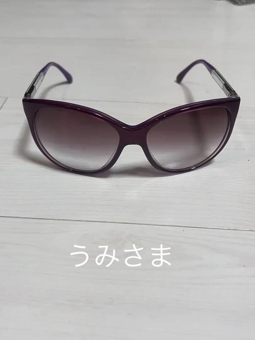 CHANEL パープル キャットアイ サングラス