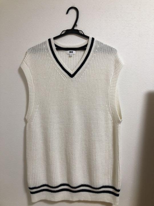 中古 ユニクロ S 56 紺 Uniqlo レディース プルオーバー メンズ ニットベスト