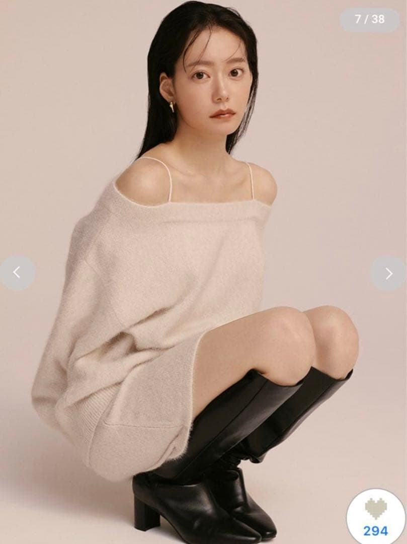 SNIDEL フォックスカシミヤオフショルプルオーバー SIZE Snidel