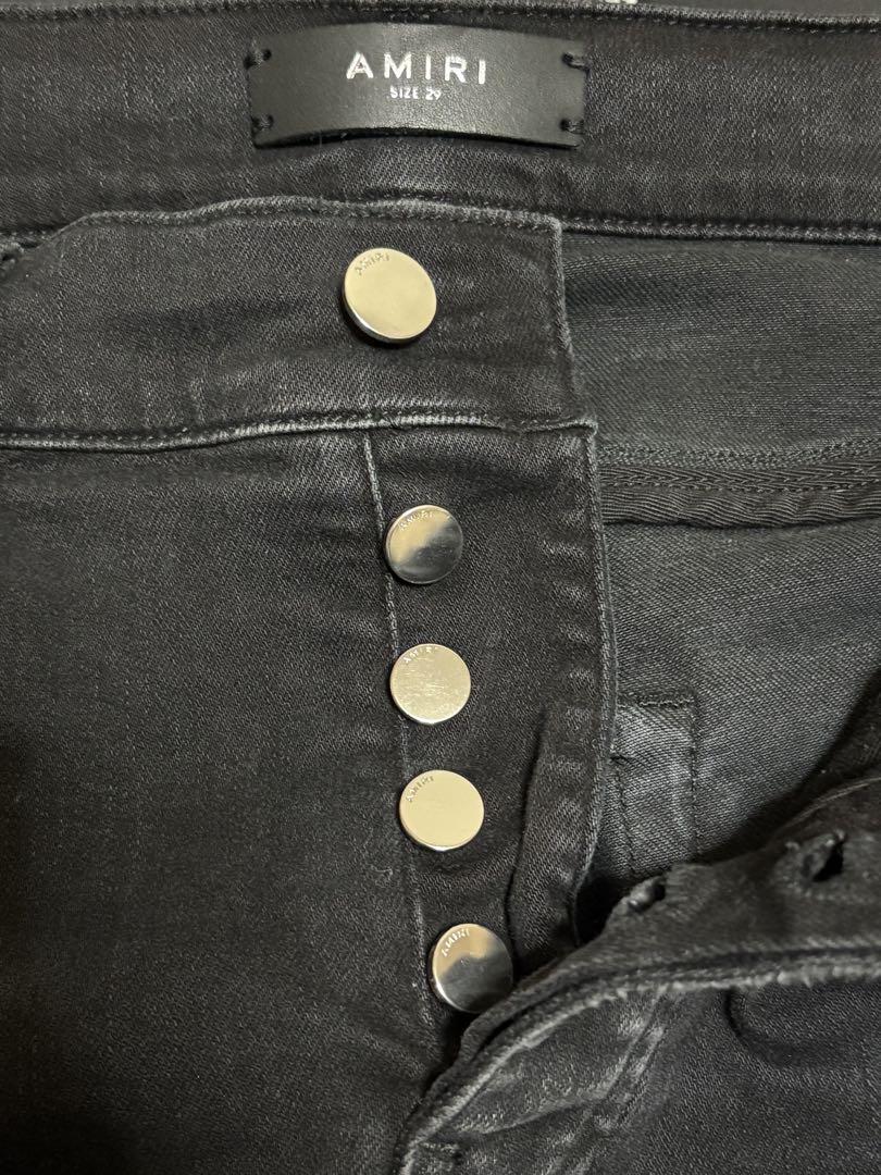 AMIRI CRYSTAL EMBELLISHED LOGO JEAN