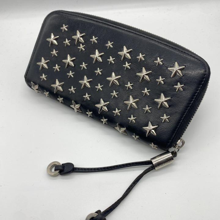 20%OFF 美品 JIMMY CHOO ジミーチュウ 長財布 スタッズ ラウンドファスナー VMF8z-m71001201561 安いお買い得