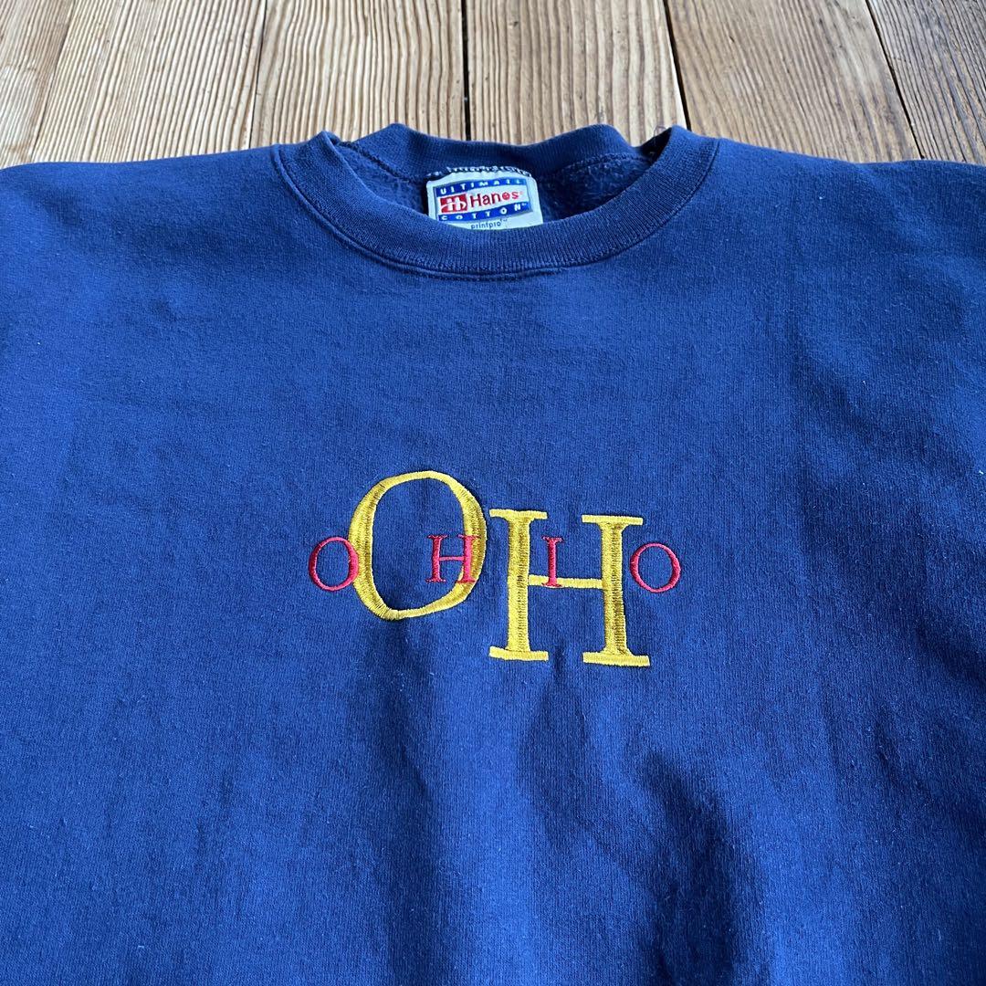 Hanes ヘインズ OHIO カレッジ 大学 刺繍 ロゴ スウェット 22