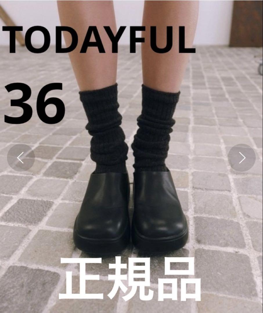 TODAYFUL Volume Sole Sabot ブラック 36