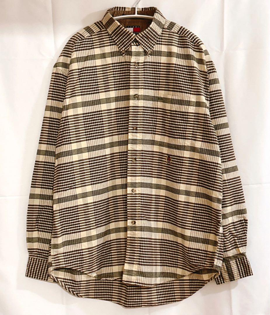 【Y2K】Tommy Hilfiger チェック柄コットンシャツ Lサイズ