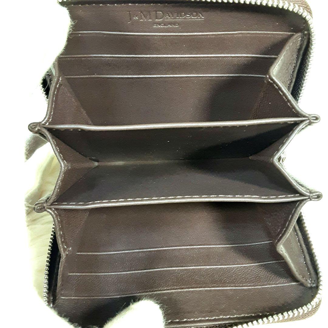 【極美品】J&Mデヴィッドソン スモールジップウォレット ダークブラウン