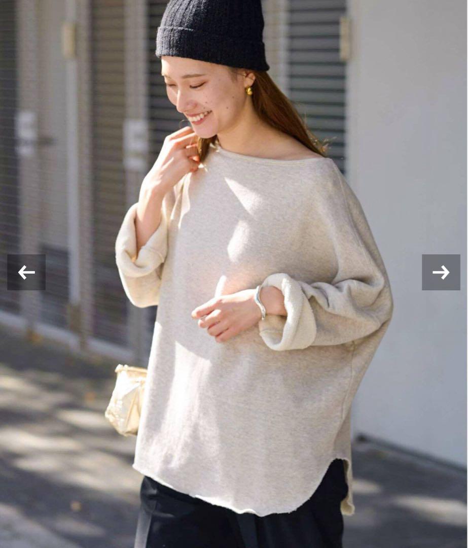コットンリヨセルボートネックSWEAT