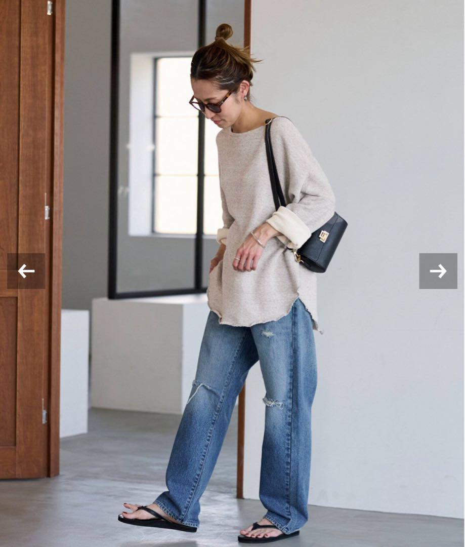 コットンリヨセルボートネックSWEAT